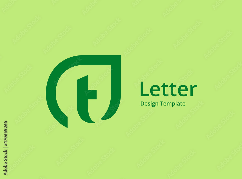 Letter T with eco leaves logo icon design template elements Letter T with eco leaves logo icon design template elements