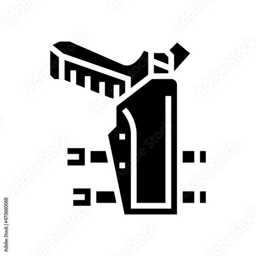 gun holster glyph icon vector. gun holster sign. isolated contour symbol black illustration