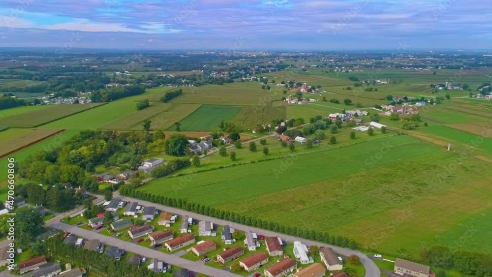 A High Altitude View of a Mobile, Manufactured, Modular Home Park and Farmlands A High Altitude View of a Mobile, Manufactured, Modular Home Park and Farmlands