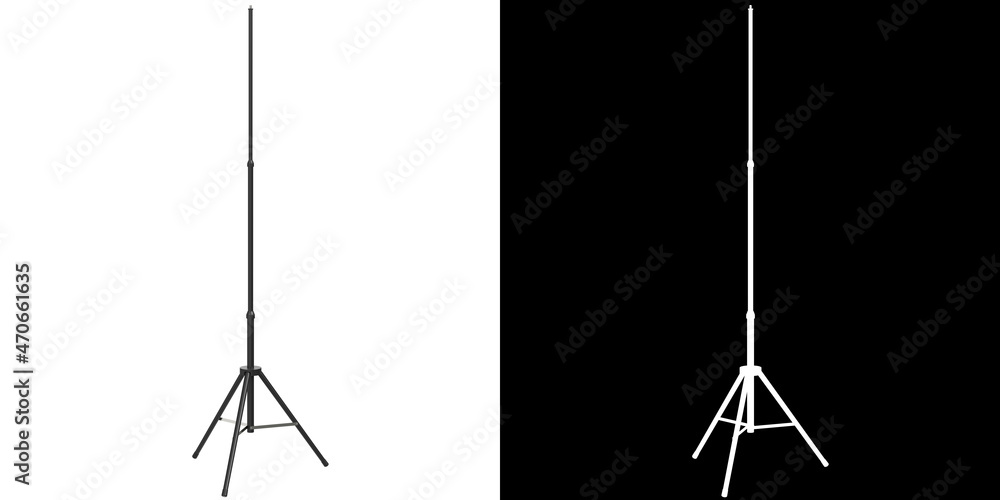 3D rendering illustration of an extendable tripod stand - obrazy, fototapety, plakaty 