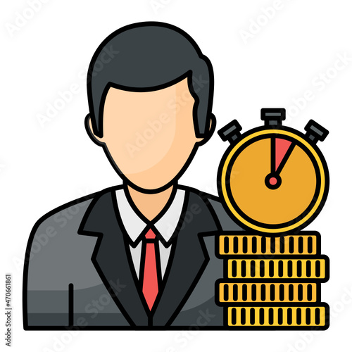 Resource Paying Rate Concept, Freelancer Salary or Wage Vector Color Icon Design, Software and web development symbol on white background, Computer Programming and Coding stock illustration