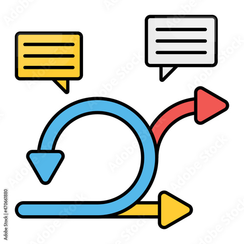 Sprint Comments Feedback Concept, Agile Methodologies Vector Color Icon Design, Software and web development symbol on white background, Computer Programming and Coding stock illustration