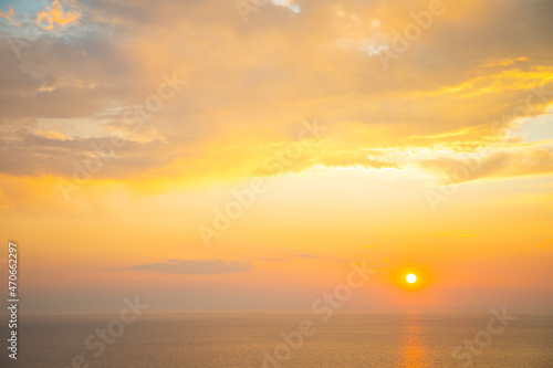 Sunset over the Adriatic sea in Montenegro. Last minutes of sunset © dtatiana