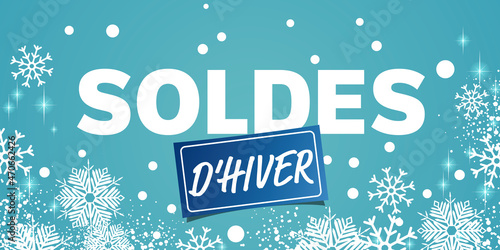 French Winter sale background - Winter snowflakes design banner - Sales business element
