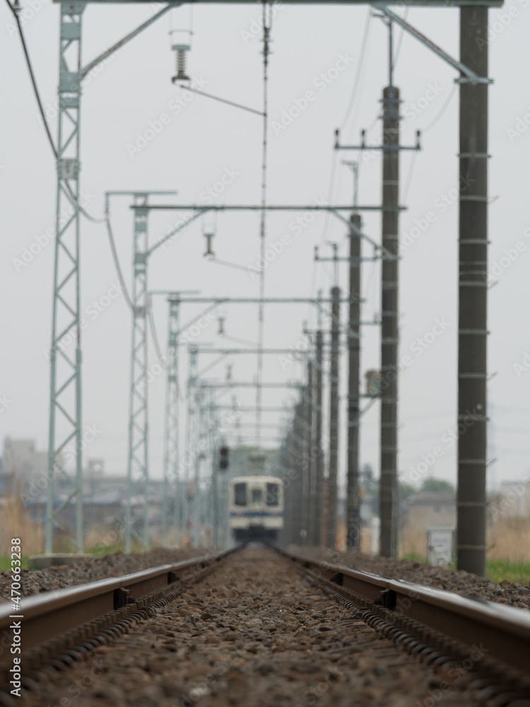 Fototapeta premium 線路と列車。Railroads and trains.