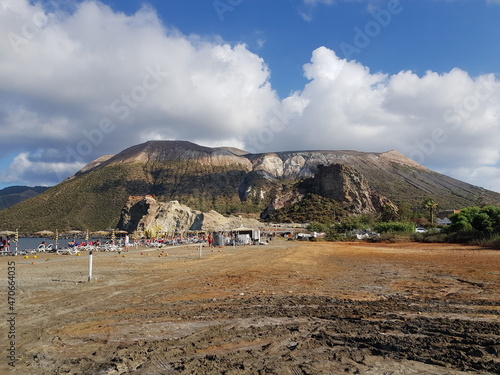 volcanic landscape in Vulcano island 