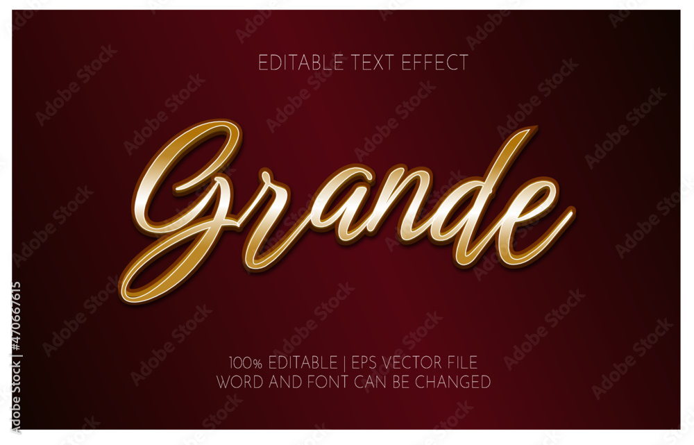 golden and glow grande text effect