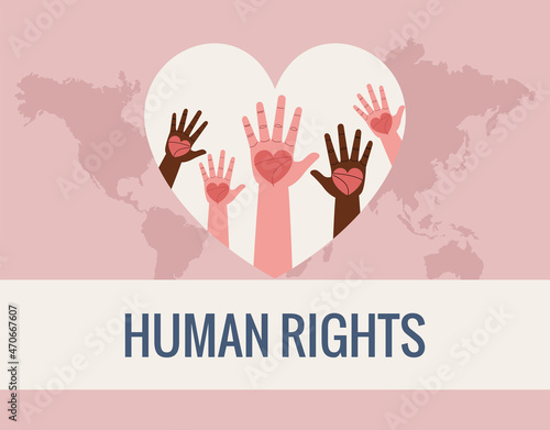 human rights hands in heart
