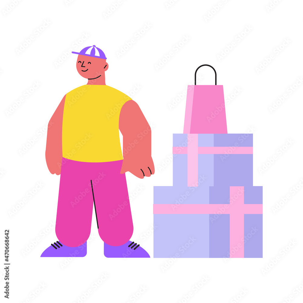 Guy With Gifts Composition