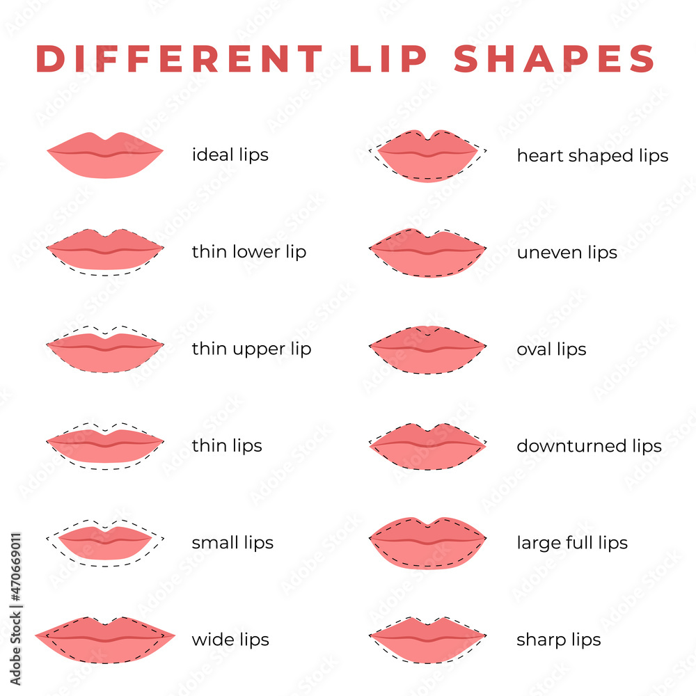 Set of different lip shapes. Stock Vector | Adobe Stock