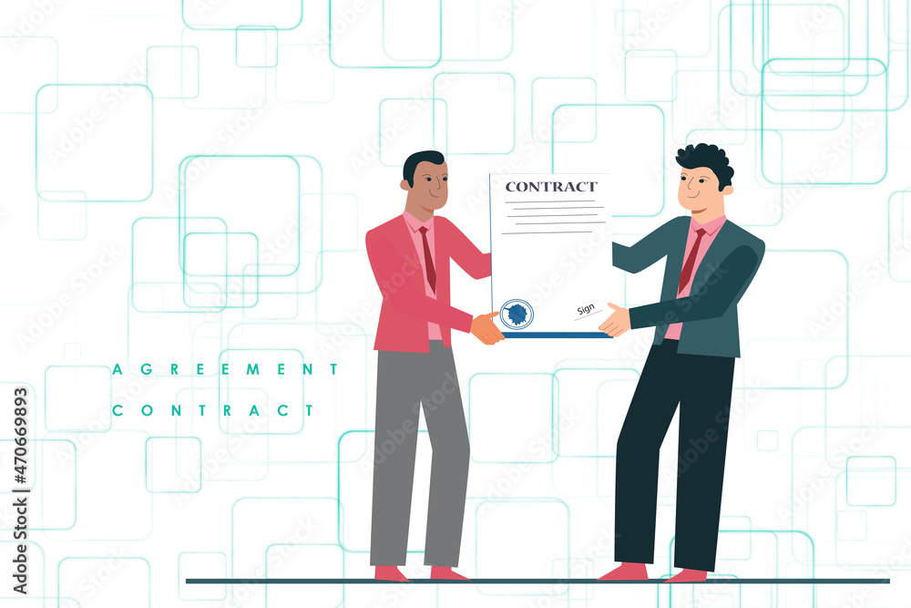 2d illustration business contract concept
2d illustration business contract concept