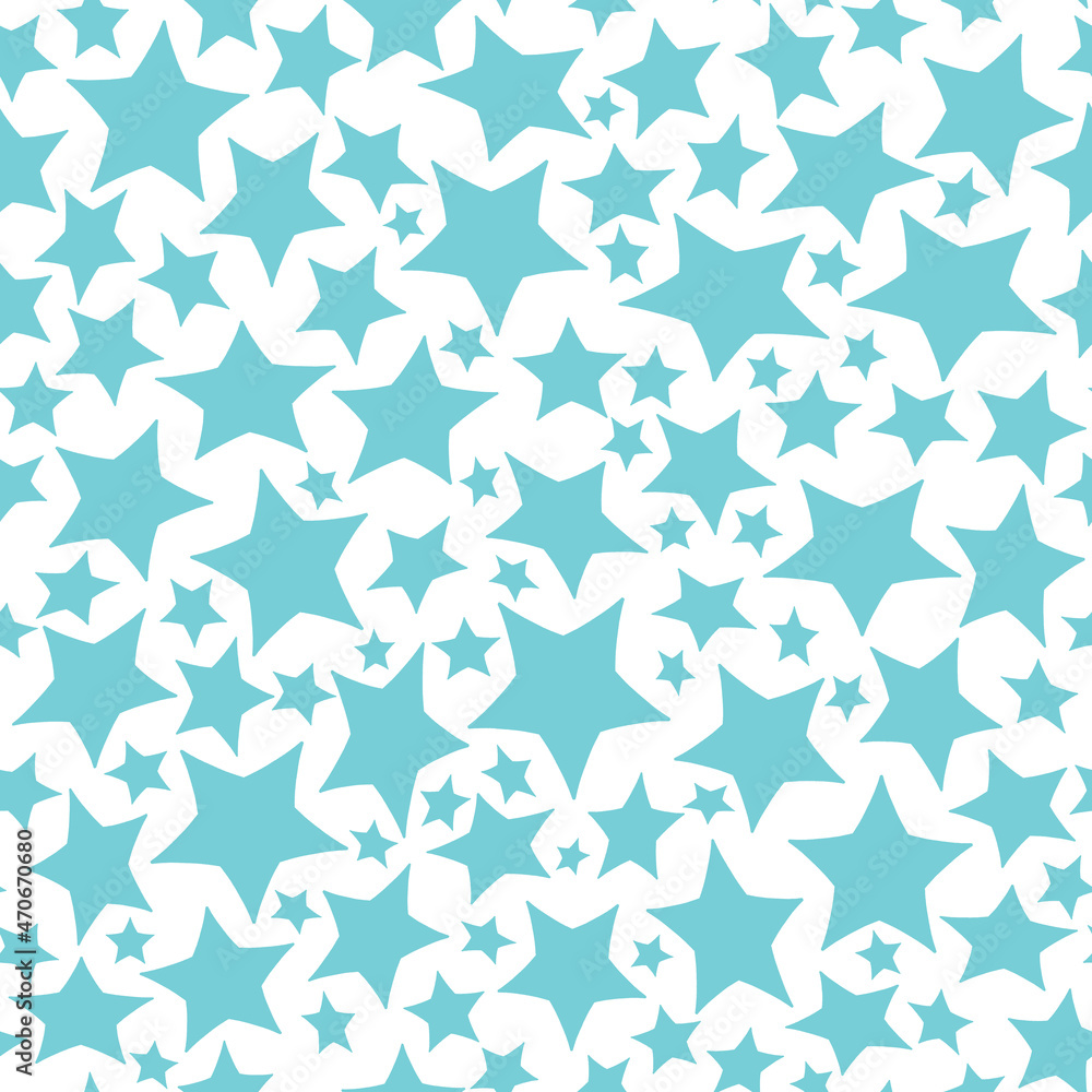 Blue different size stars shape cute cool seamless pattern Blue different size stars shape cute cool seamless pattern