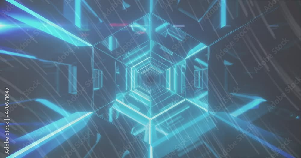 Animation of light trails over digital tunnel Animation of light trails over digital tunnel