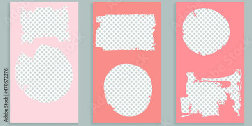 Social media editable covers with grunge design  . Contemporary style . Post frame stories templates. Layout for promotion .Media banner .Vector