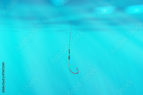 A fish hook without bait below the water surface © DZiegler