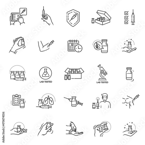 Vaccine and Vaccination Icons Set