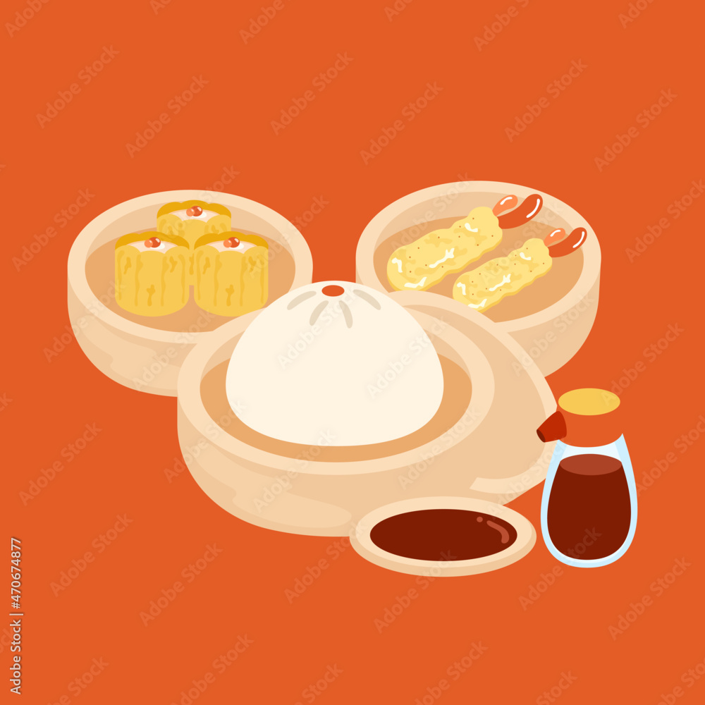 simple dim sum for a simple morning Stock Vector | Adobe Stock