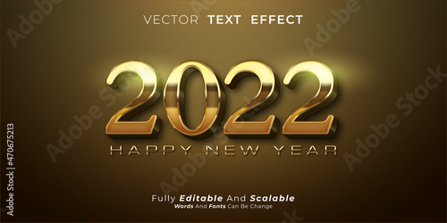 editable text number happy new year 2022 luxury gold design