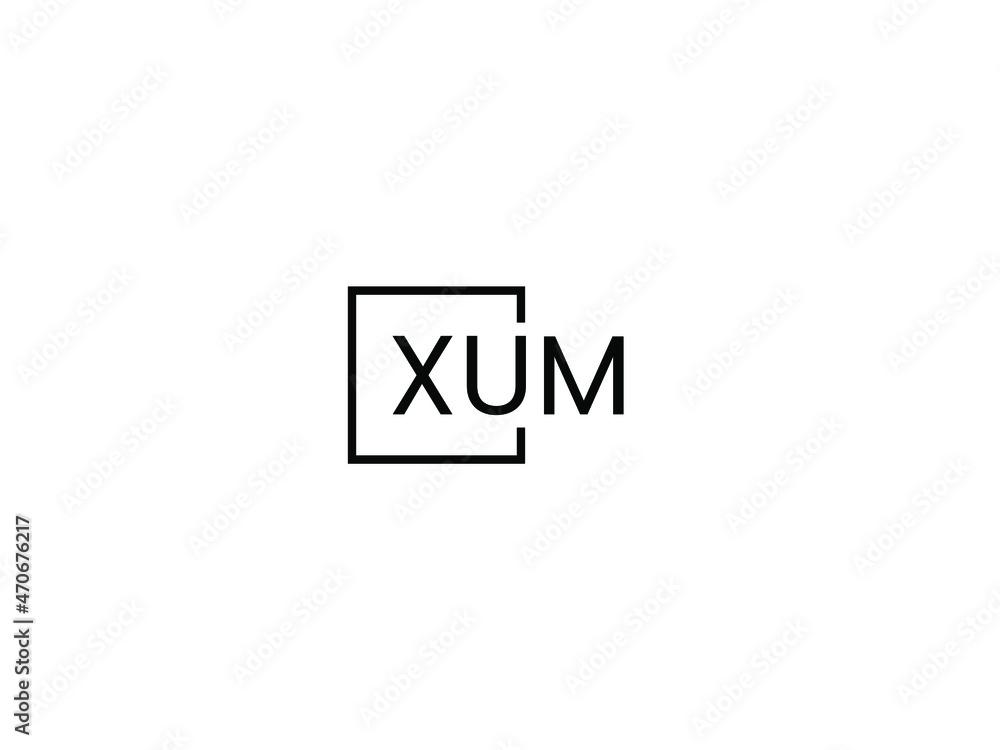 XUM letter initial logo design vector illustration XUM letter initial logo design vector illustration