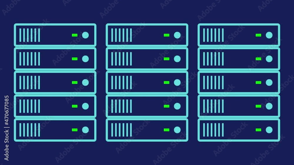 Blinking power lights on many rack-mounted servers (seamless loop, blue) Blinking power lights on many rack-mounted servers (seamless loop, blue)