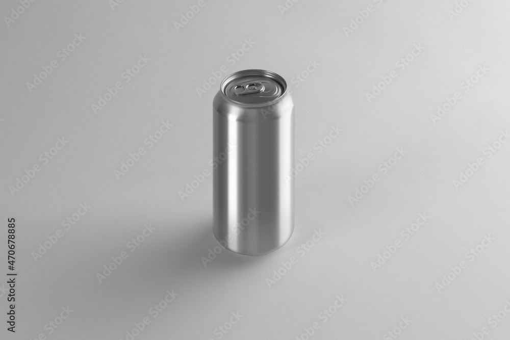 Blank beer can, front view, on a white background, craft beer mockup