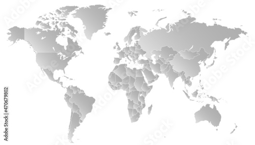 World map.  Silhouette map.	