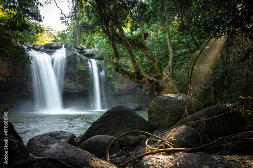Waterfall in Khao Yai national park.Thailand