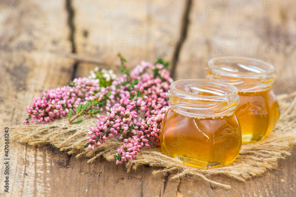 herbal honey with heather flowers herbal honey with heather flowers