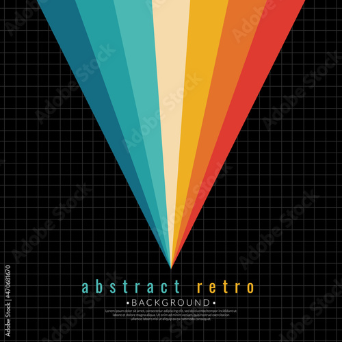 Retro colors vertical lines background abstract. Vintage 70s burst stripe colorful rainbow. Vector illustration. 1970s color wallpaper..
