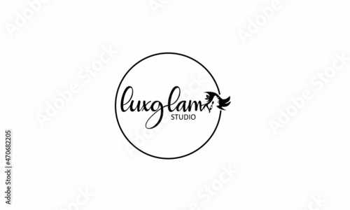 Luxgalam gril beauty logo design.
