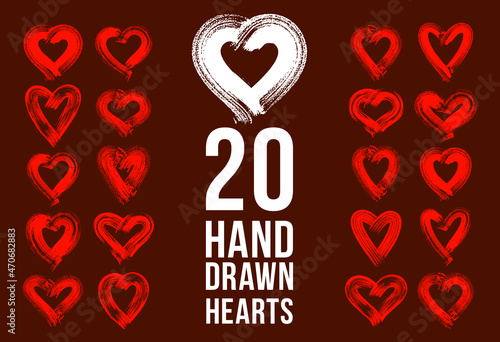 Hand drawn hearts vector lo...