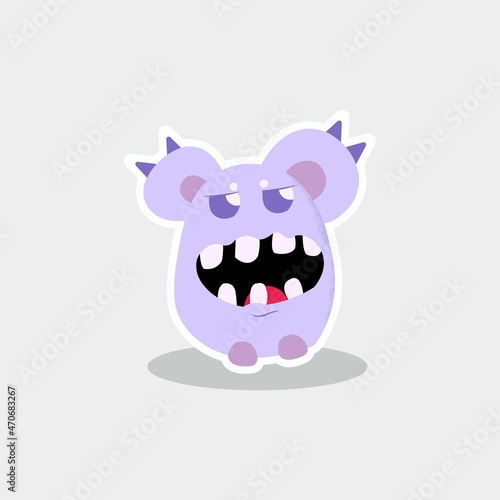 Sticker with cute monster