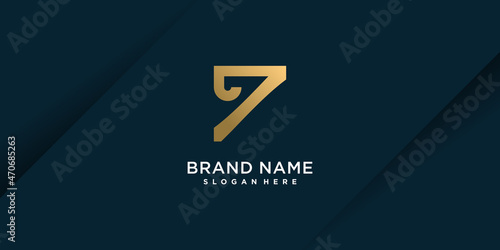 Logo icon with number seven with creative concept Premium Vector part 5