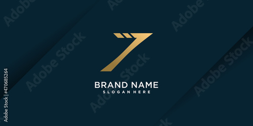 Logo icon with number seven with creative concept Premium Vector part 4