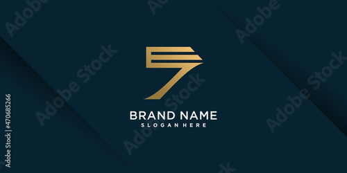 Logo icon with number seven with creative concept Premium Vector part 7