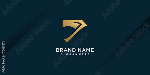 Logo icon with number seven with creative concept Premium Vector part 1