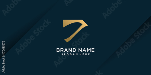 Logo icon with number seven with creative concept Premium Vector part 2