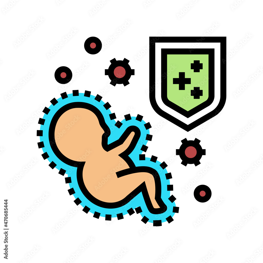 innate immunity color icon vector. innate immunity sign. isolated symbol illustration - obrazy, fototapety, plakaty 