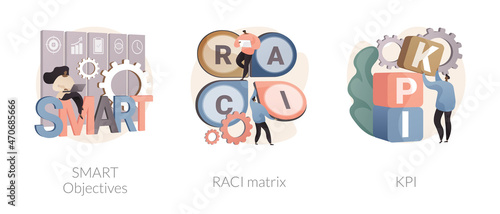 Success measurement abstract concept vector illustrations.