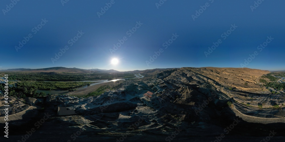 360 panorama of the ancient cave city of Uplistsikhe, Georgia