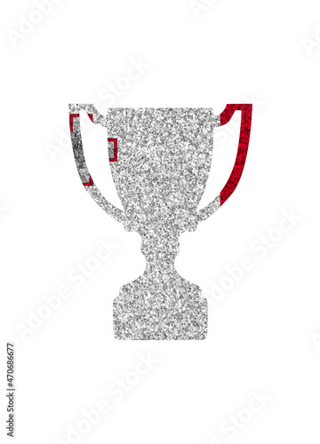 Winner cup silhouette in colors of national flag. Malta
