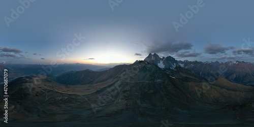 360 panorama of Mount Ushba, Georgia photo