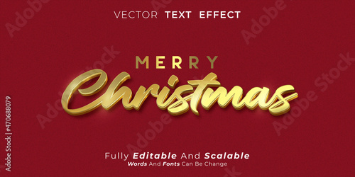 Merry Christmas Text effect Editable 3d text style