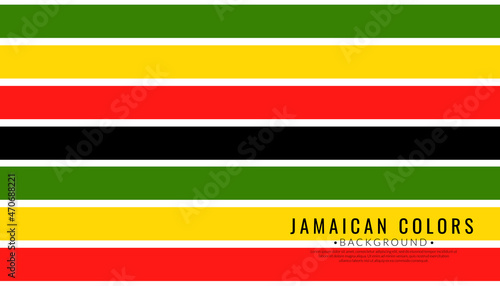 Jamaican color striped background. Horizontal lines Rastafarian on classic rasta reggae colors seamless pattern. Vector illustration wallpaper.