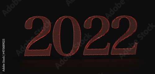 Kalendar Jahr 2022 in 3d