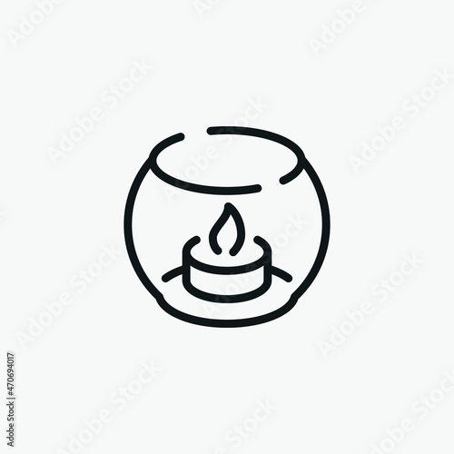 Candle Aroma vector sign icon