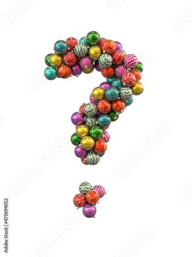 Festive Christmas ornament typeface the character question mark