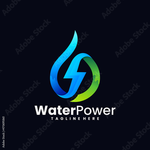 water thunder logo for business template