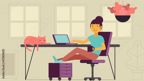 Frau im Home-Office