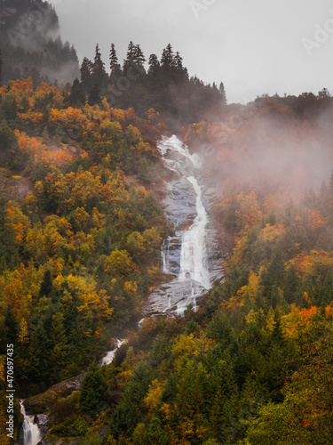 waterfall in autumn